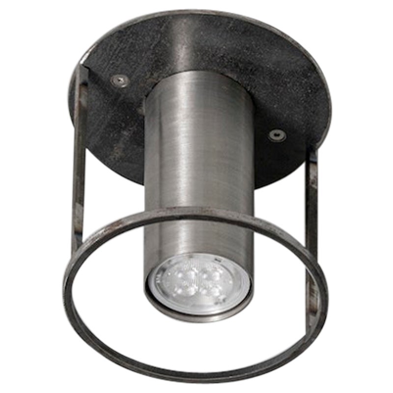 Archi Round Single Raw Steel Ceiling Lamp by +kouple