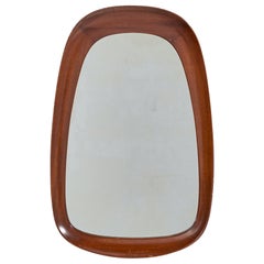 Glas & Trä, Wandspiegel, Teakholz, 1950er Jahre