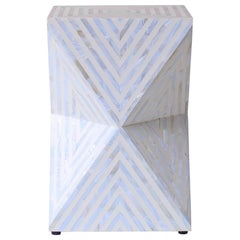 Illusion White End Table 