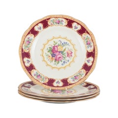 Vintage Royal Albert, England. Four "Lady Hamilton" dinner plates in porcelain. Ca 1930s