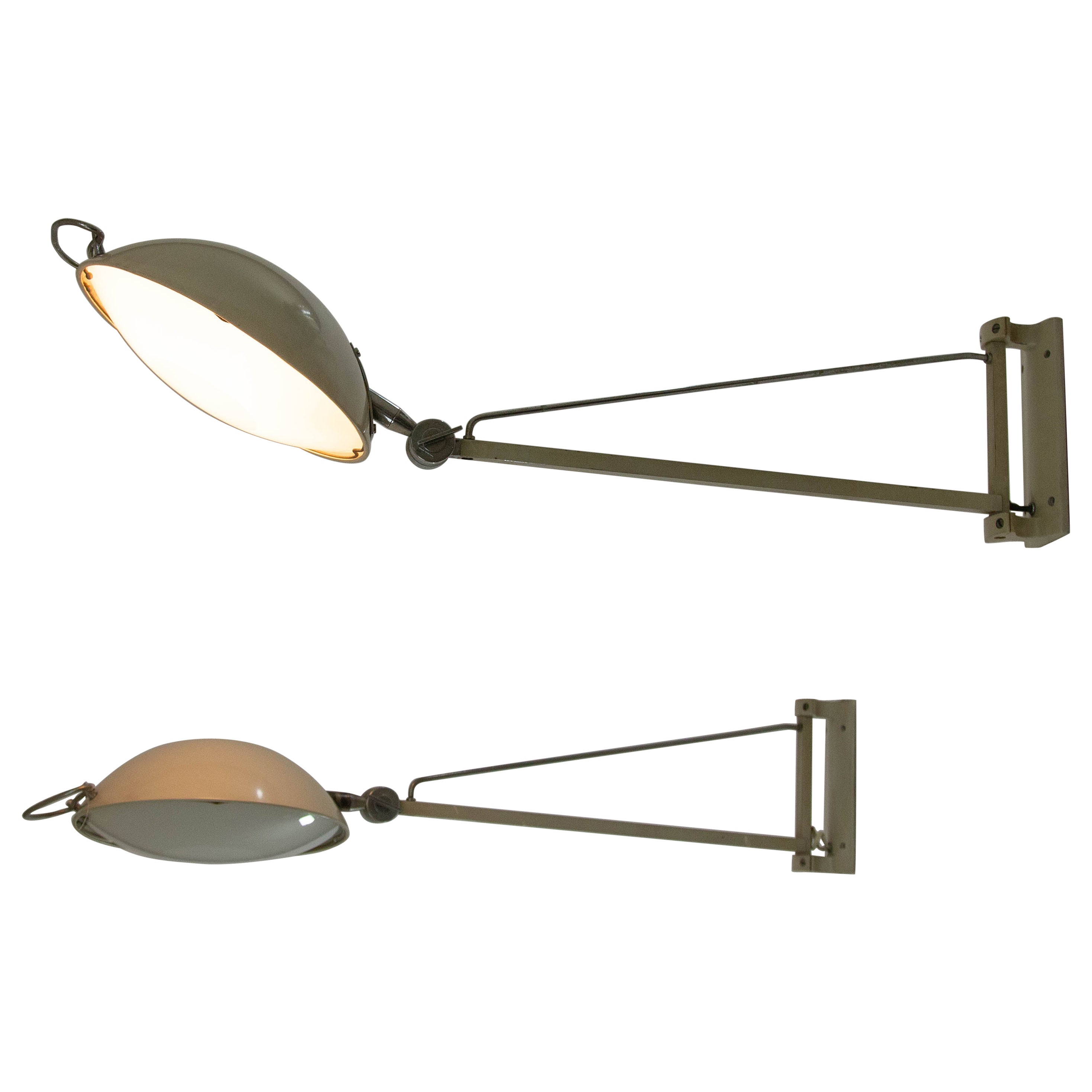 Pair of model 2130 wall lamps by Stilnovo, 1950s