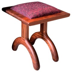 Sunday stool walnut and purple boucle