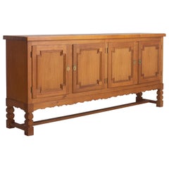 Vintage Danish Modern Oak Sideboard Attributed to Henning Kjaernulf