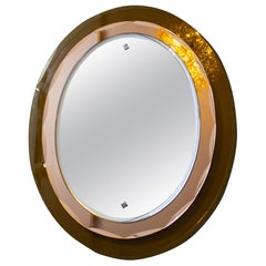 Precious Oval Shaped Mirror Attributed to Max Ingrand for Fontana Arte, 1960s