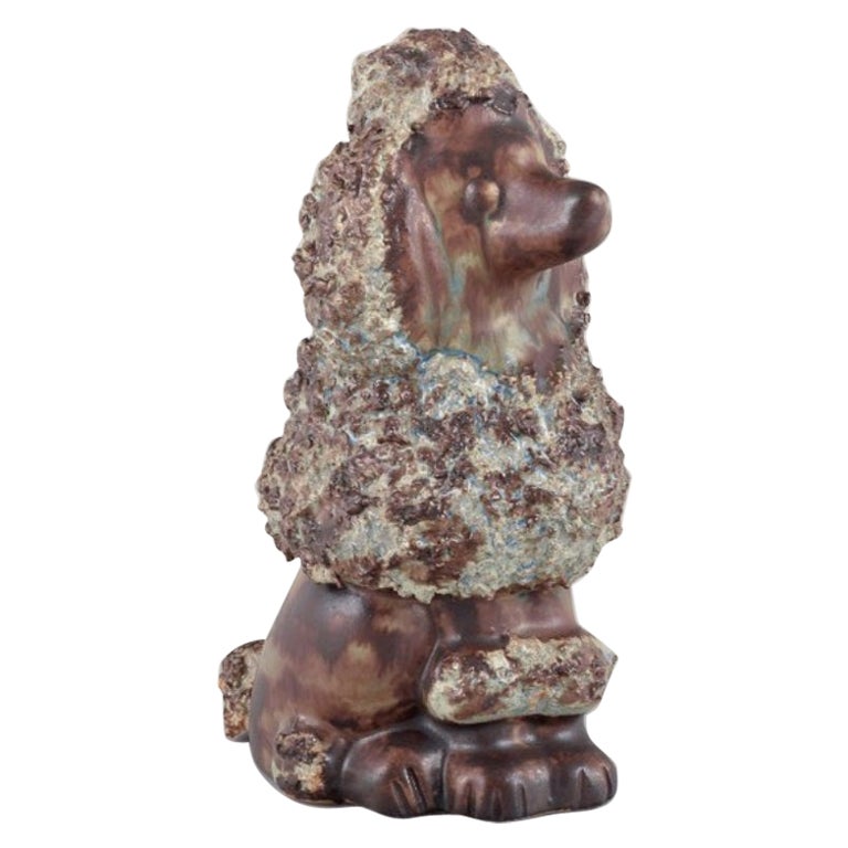 EGO Lidköping, Stoneware, Sweden. Ceramic figure of a poodle. 