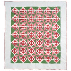 Antique Fox and Geese Quilt with Pinwheels