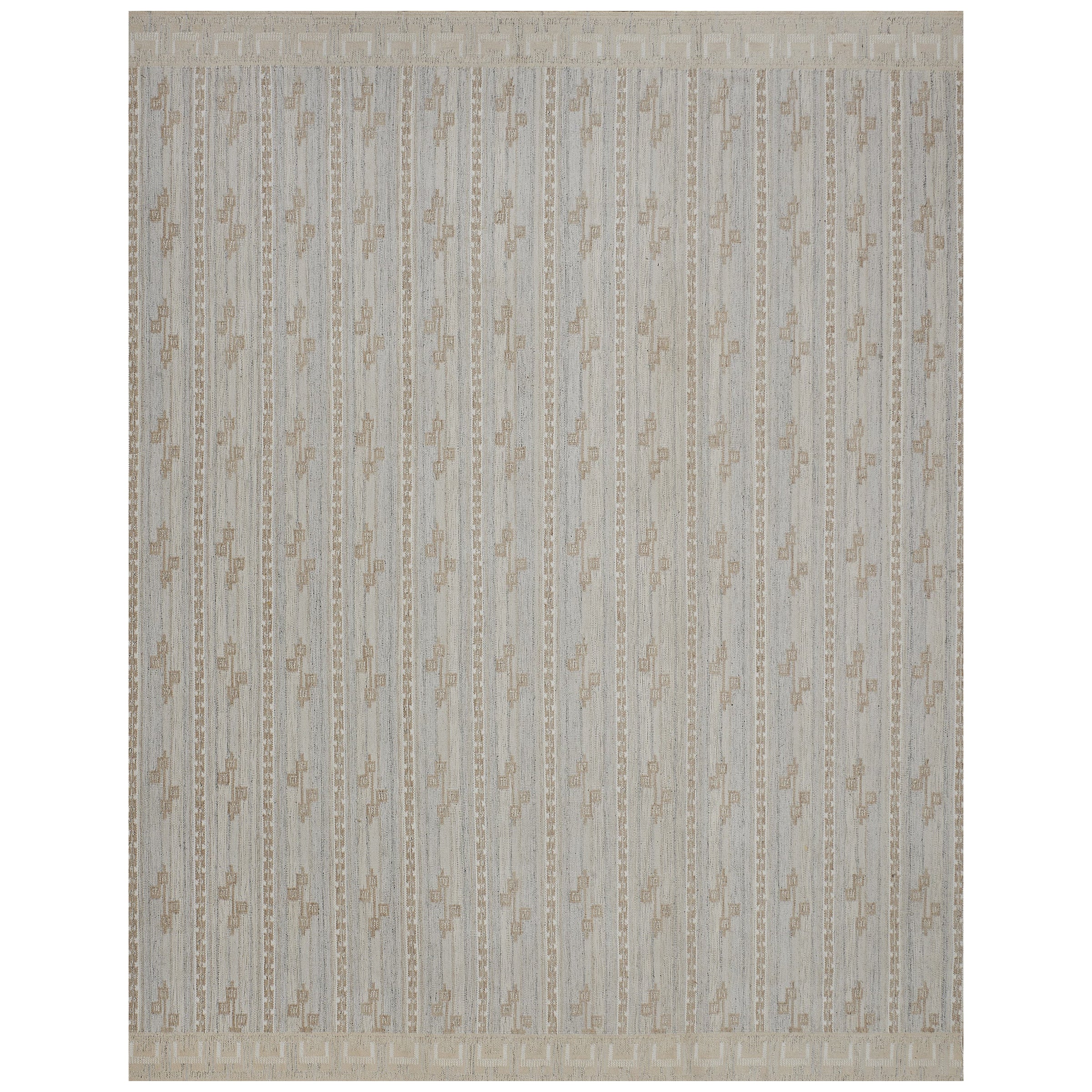 Hand-Woven Wool Contemporary Swedish-Inspired Rug 12'6"x16'