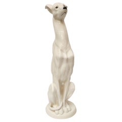 Ceramic White Whippet 