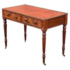 Antique Regency Period Writing Table or Desk of Mahogany with Leather Top