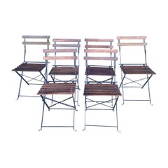 Set of 6 Used Parisian Style Foldable Bistro Chairs with More Available