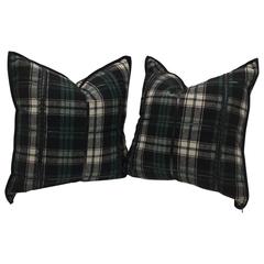 Pair of Tartan Pattern Pillows