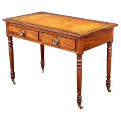 Antique English Writing Table or Desk of Mahogany with Leather Top
