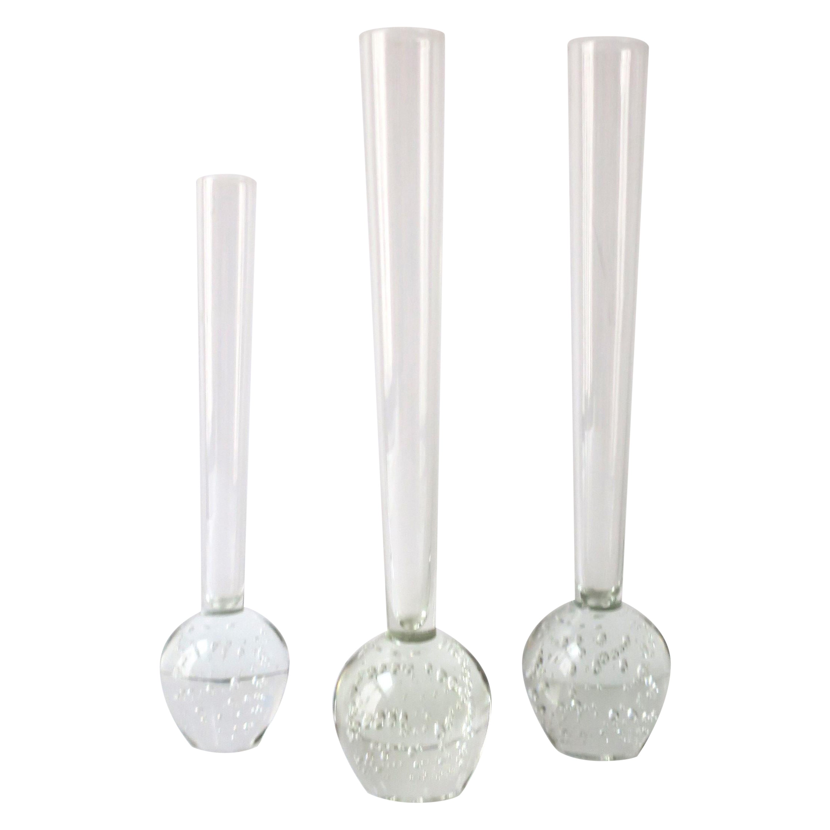 Scandinavian Modern Bud Vases Bubble Design, Set of 3