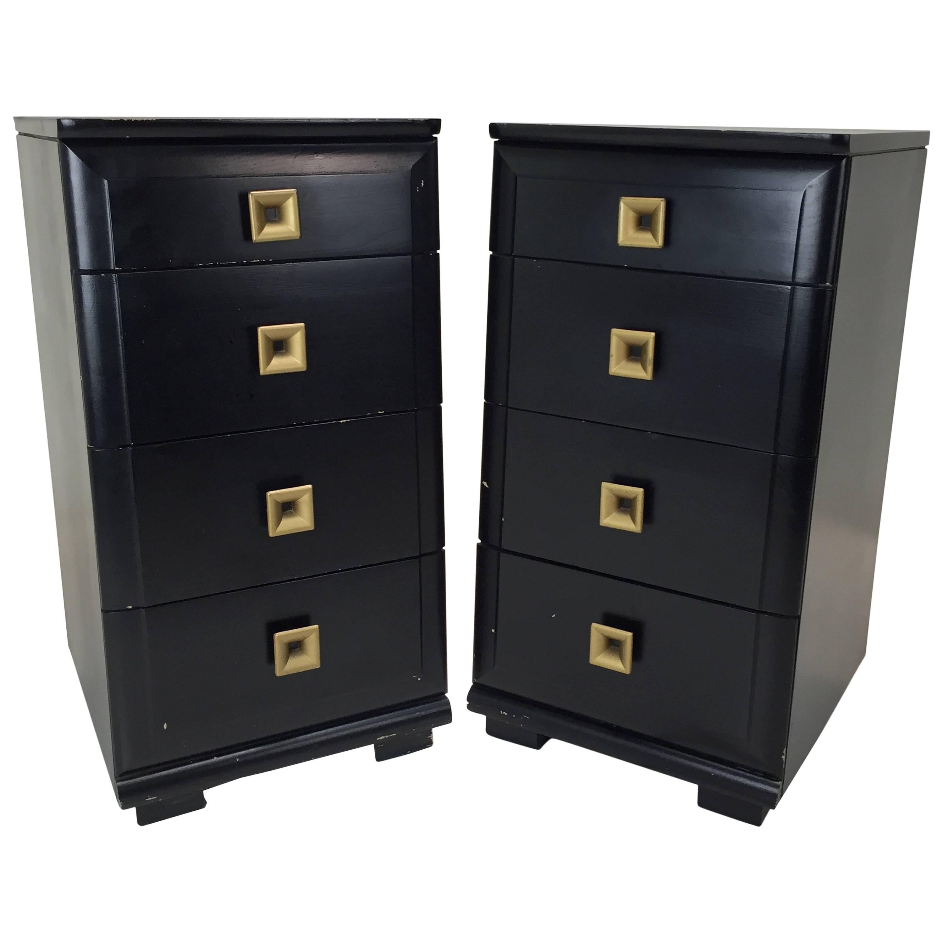 Pair of Nightstands in the style of Raymond Loewy for Mengel with Great Storage