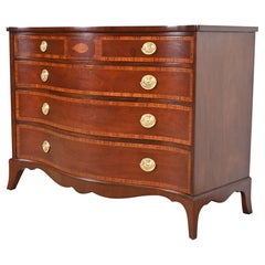 Vintage Fancher Furniture Georgian Mahogany Serpentine Chest of Drawers, Refinished