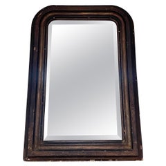 Antique French Mirror With Original Beveled Glass