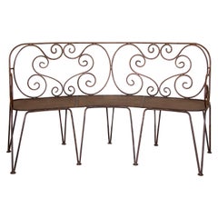 Spanish Antique Curved Iron Bench 