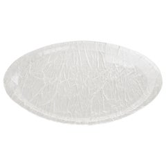 Willy Rizzo Style Ice Effect Lucite Barware Oval Butler Tray