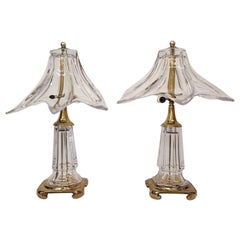 Pair of Cofrac Art Verrier Glass Lamps. 