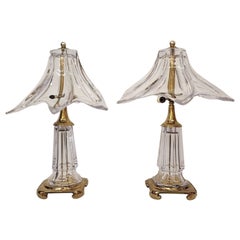 Paire de lampes en verre Cofrac Art Verrier.