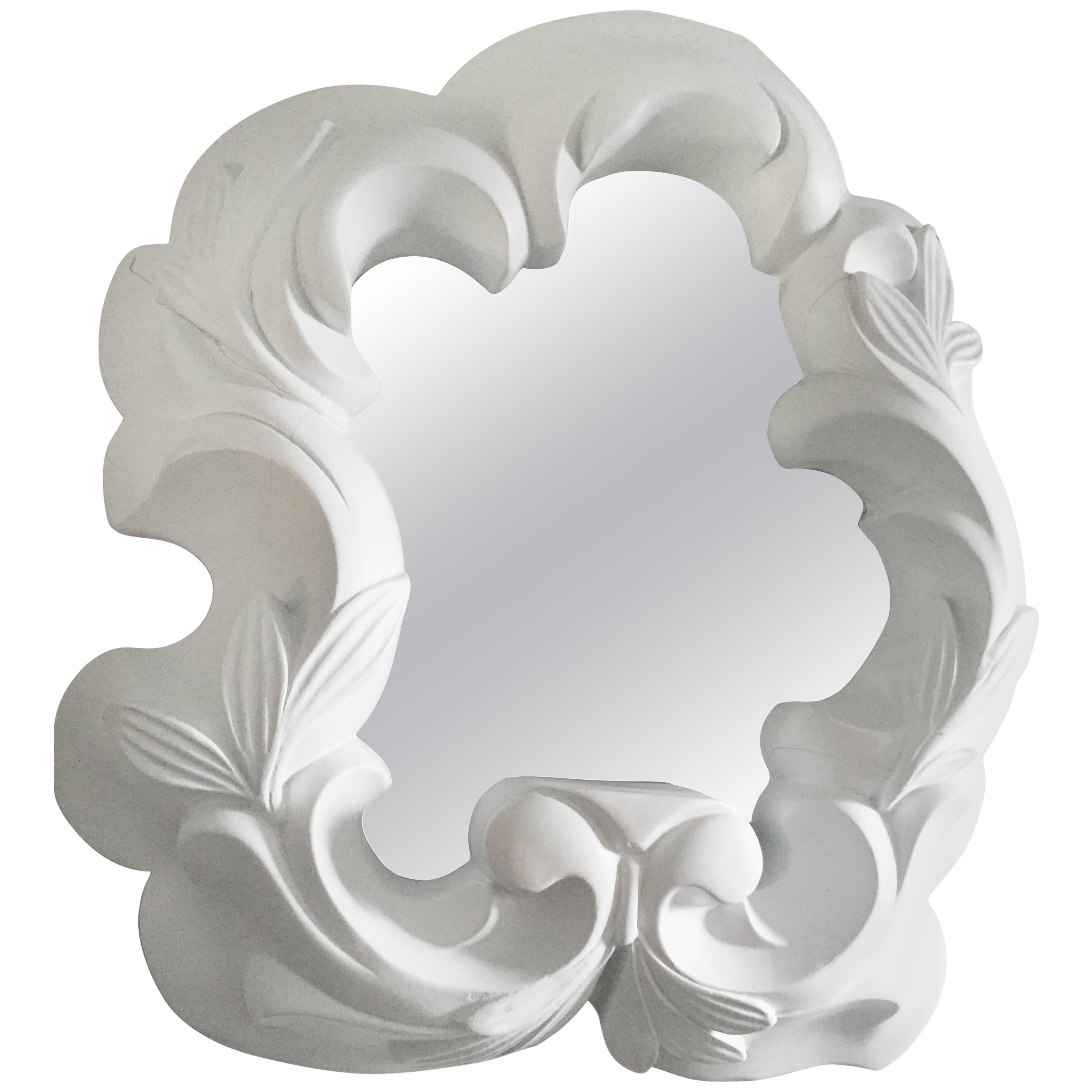 1940s French Plaster Mirror in the Style of Serge Roche For Sale