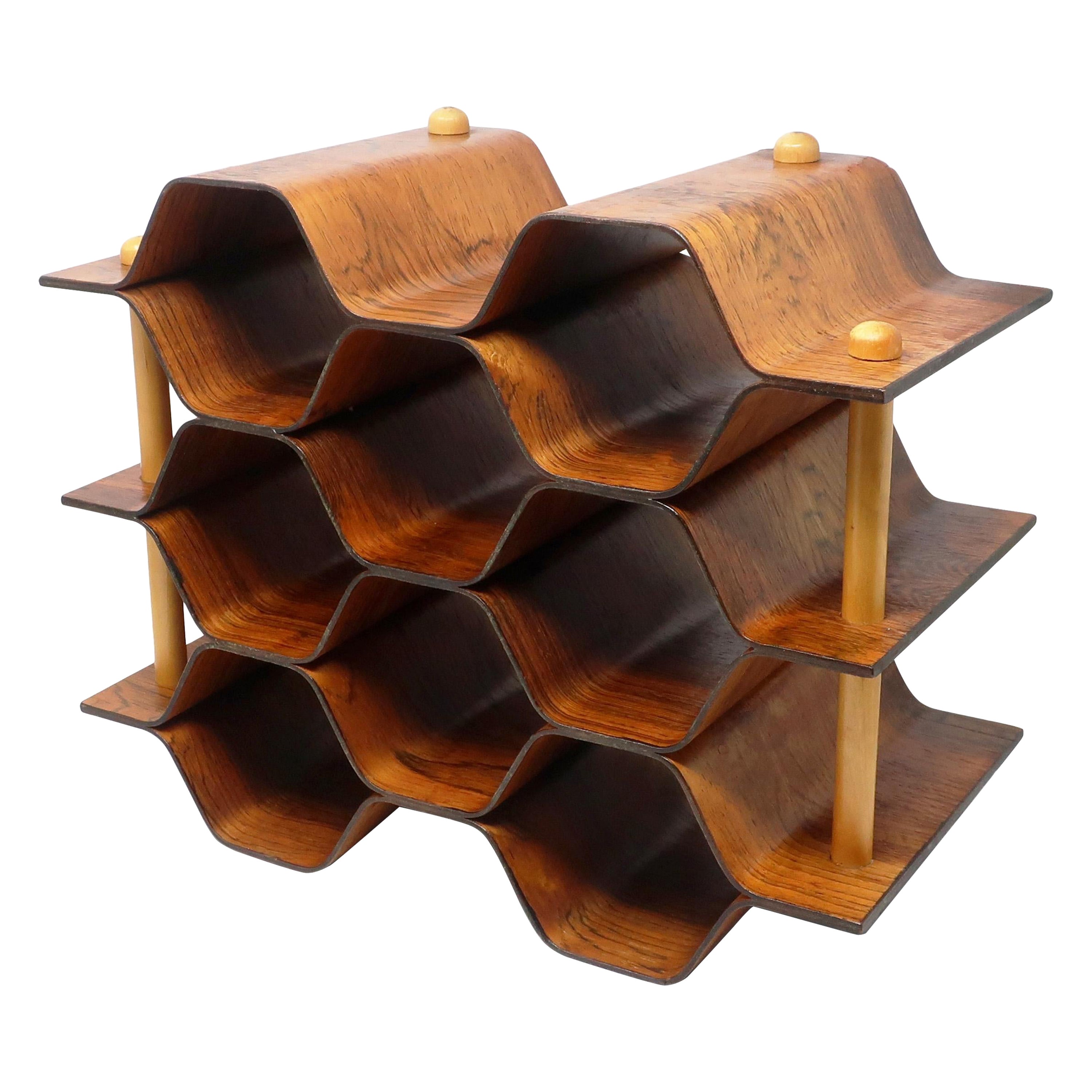 Rosewood & Beech Bentwood Wine Rack by Torsten Johansson for AB Formtra