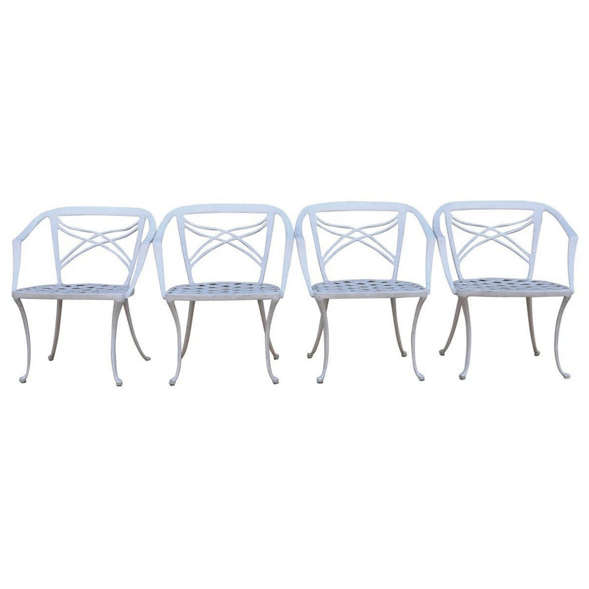 1960s Set of Four Aluminum Patio Chairs by Brown Jordan
