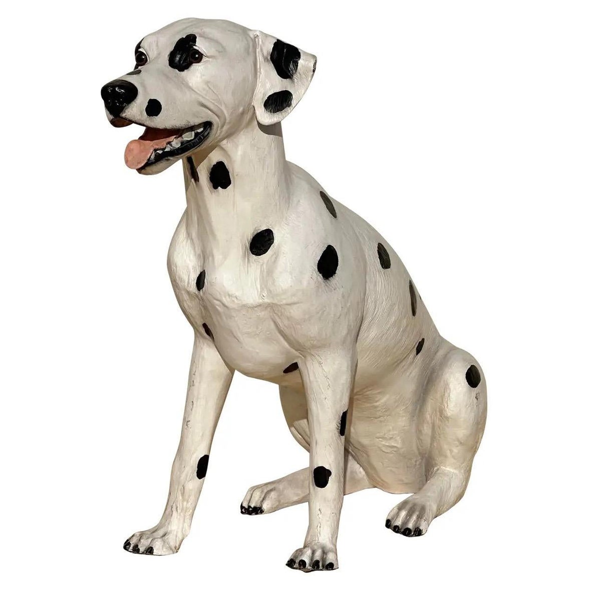 Escultura decorativa vintage a tamaño natural de un perro dálmata, 1980