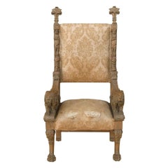 1920s French Renaissance Throne Armchairs