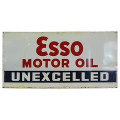 Vintage 1940 Metal "ESSO" Oil Sign