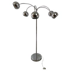 Vintage Chrome Floor Lamp 1970s France 