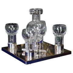 Ensemble bouteille et verre alcool