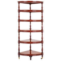 Used Victorian Whatnot Bookshelf Mahogany 1850