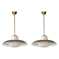 Paire de pendentifs en laiton par Lisa Johansson-Pape & Gunilla Jung, Orno Oy, années 1950