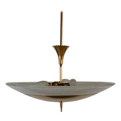 "Reticello" Ceiling Lamp Attributed to Carlo Scarpa for Venini, 1940s