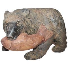 Monumental Hand-Carved and Painted Black Bear