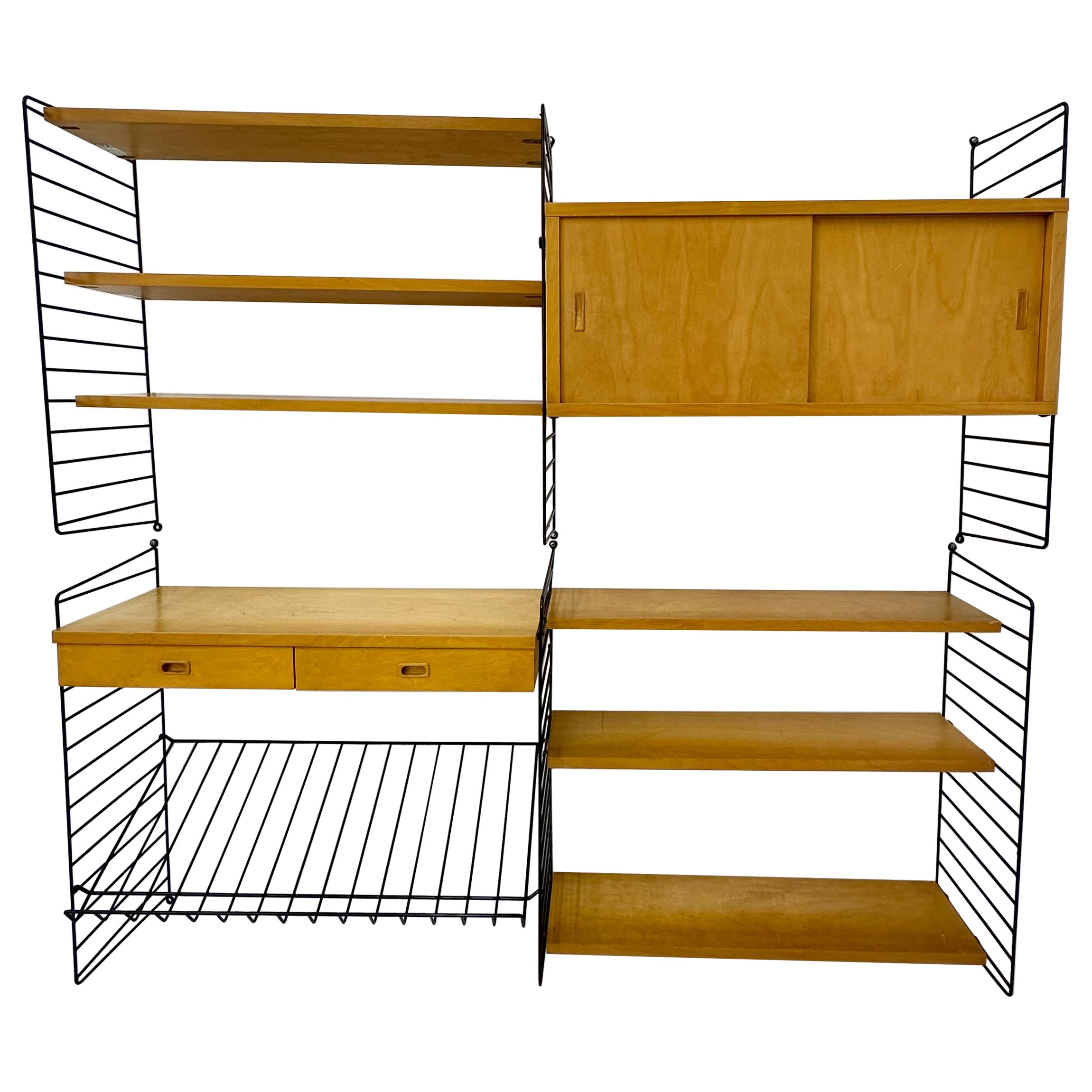Mid-Century Nisse Strinning string design wall unit , 1960s For Sale at ...