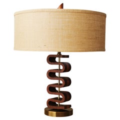 Sculptural Paldao Wood Teak Lamp Mid Century Danish Modern Wilshire House 1950s