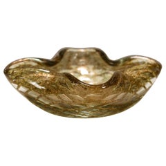 Cuenco de cristal de Murano color ámbar, Italia Años 60