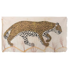 1970s Jaime Parlade Designer Hand Painting "Cheetah" Oil on Canvas