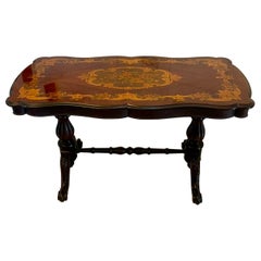 Antique Quality Marquetry Inlaid Figured Walnut Freestanding Centre Table
