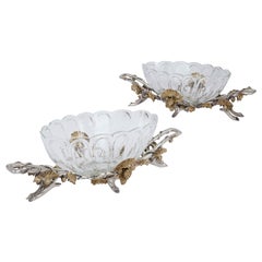 Pair of Antique Silvered and Gilt Bronze Centrepiece Bowls by Christofle