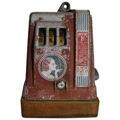 Vintage Art Deco Penny Cigarette Trade Stimulator/Slot Machine, circa 1930s