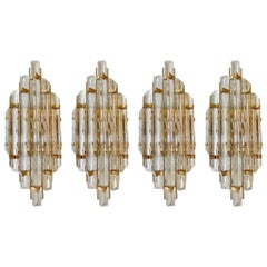 Used Venini Attr Wall Lighting 4 units Glass crystal Murano  , Italy 1980