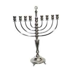 Antique Large Silver Menorah By Sigmund Zyto Of London Dated 1924