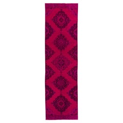 3.3x11.4 Ft Hand Knotted Runner Rug in Pink, Modern Turkish Carpet for Hallway (Tapis turc moderne pour l'entrée)