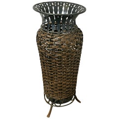 Vintage Woven Willow Stick  of Umbrella Stand  A lovely country piece 