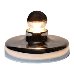 Lampada rotonda Model 608 Table Chrome di Gino Sarfatti for Arteluce, Italia, anni '70