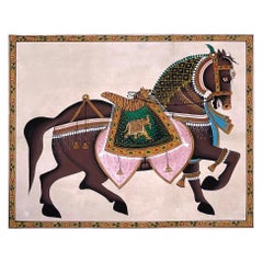 Vintage Boho Painted Silk on Board Pishwaa Original Artwork