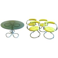 Retro Tecnosalotto Dining Room Table and Four Chairs
